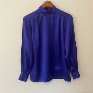 VTG Jack Winter Women’s Purple Blouse 70’s Office Career Preppy Old Money Sz 10